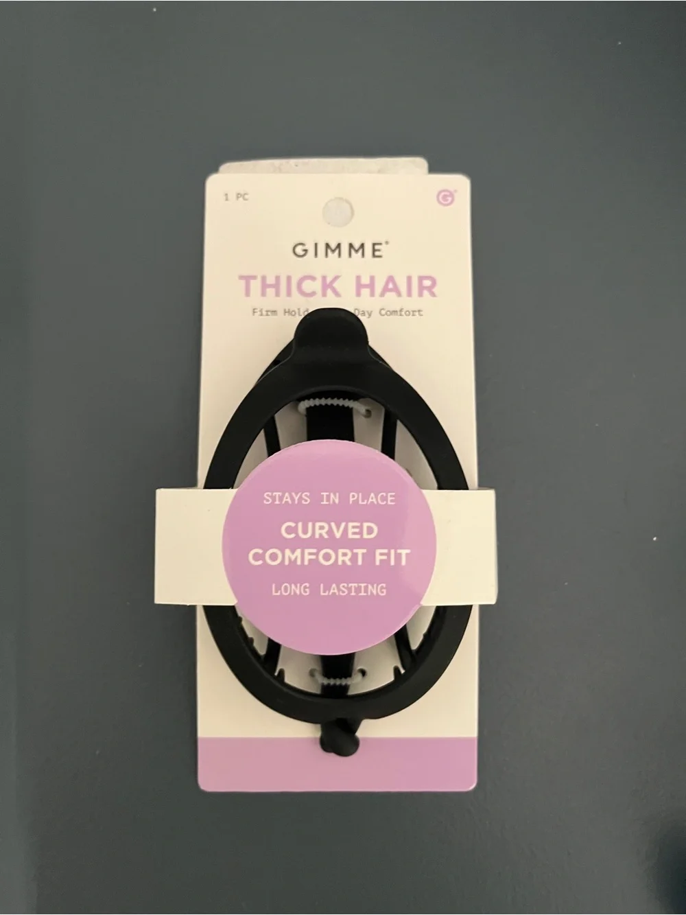 NEW Gimme beauty Thick Hair Lay Flat Clip Curved Design Black Jaw Teeth RARE